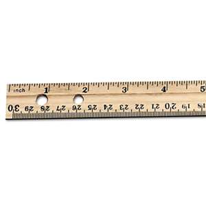 Charles Leonard 77120 Economical Beveled Wood Ruler w/Single Metal